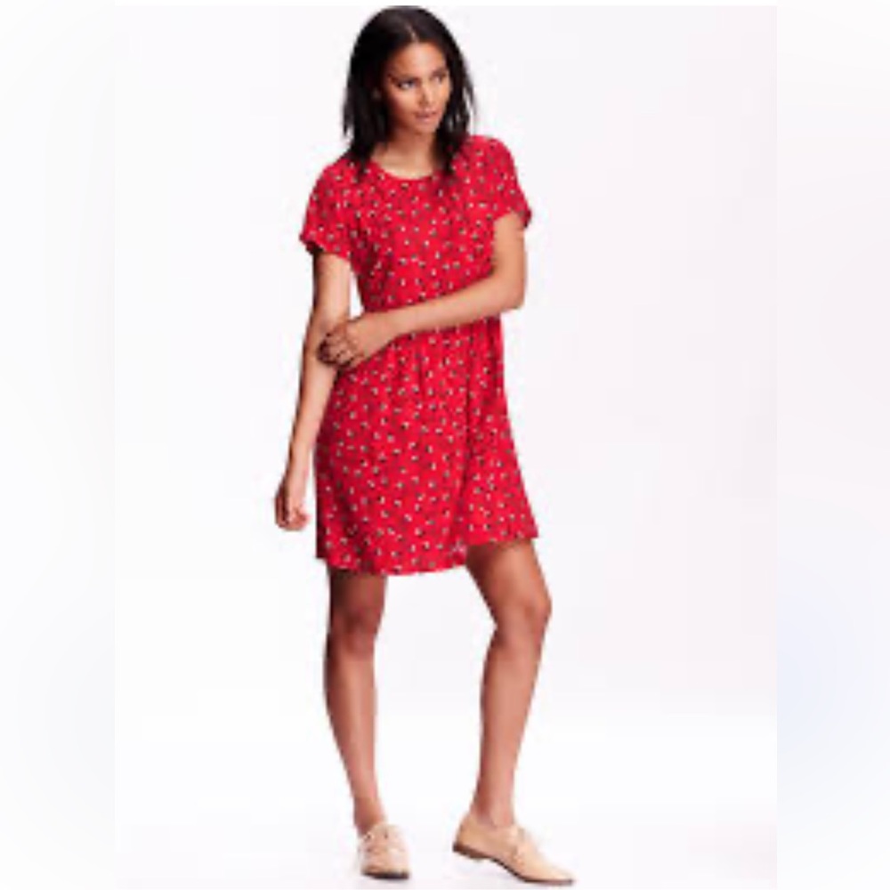 Old Navy | Crew neck short sleeve patterned mini dress size large